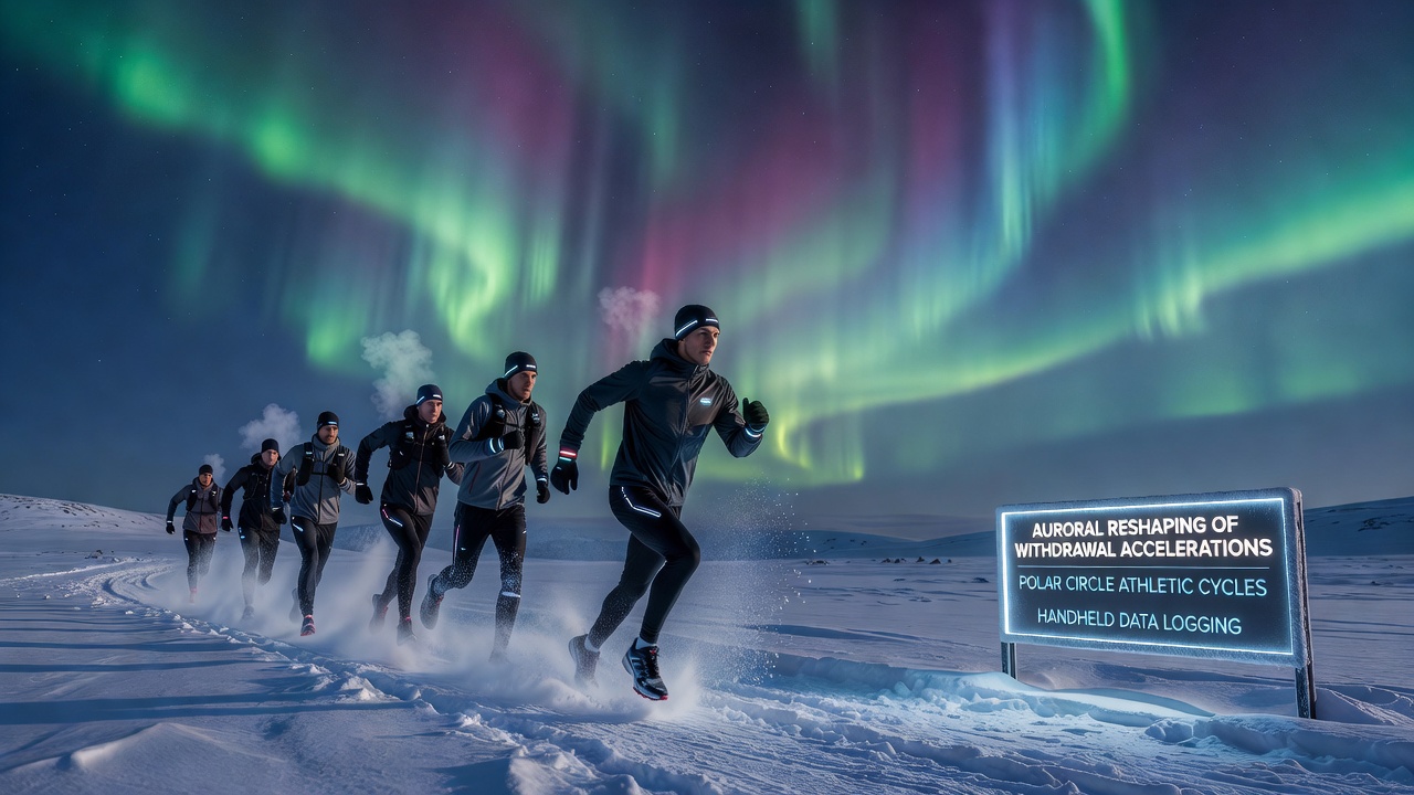 Mobile Wettplattform mit Darstellung von Auszahlungsdaten während einer Polarveranstaltung unter Nordlichtern