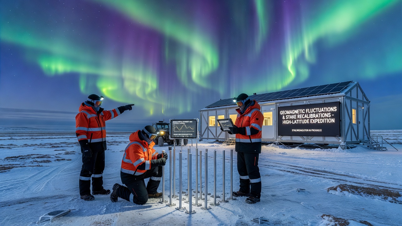 Mobile Plattform während eines arktischen Rennens mit geomagnetischer Überwachung