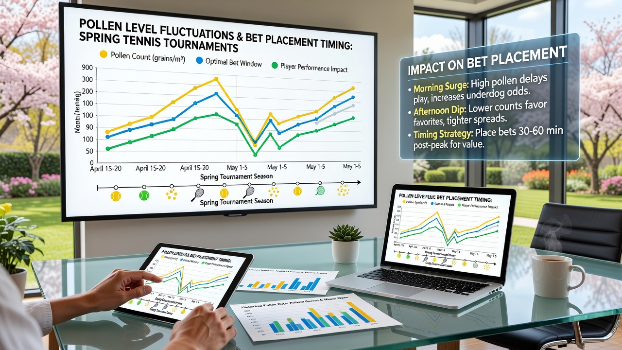 Mobile Wett-App-Oberfläche mit Live-Tennisquoten und Pollenindex-Anzeige